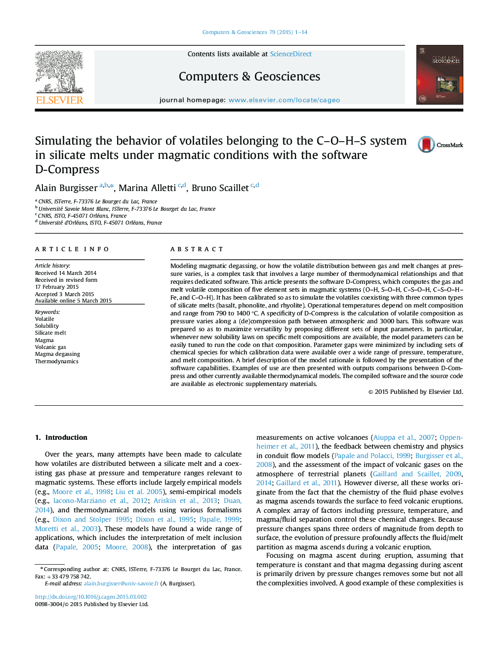 Simulating the behavior of volatiles belonging to the C–O–H–S system in silicate melts under magmatic conditions with the software D-Compress