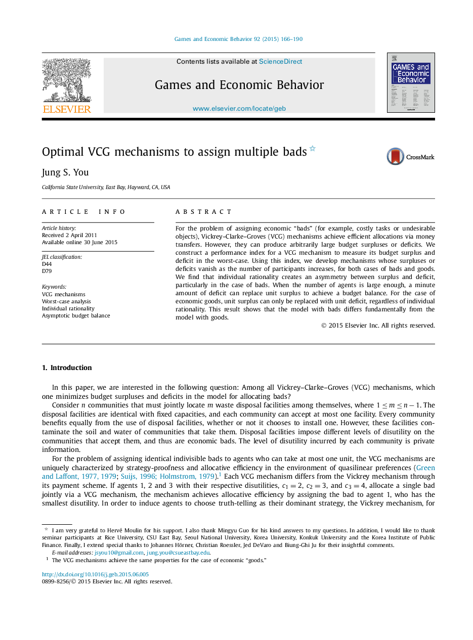 Optimal VCG mechanisms to assign multiple bads