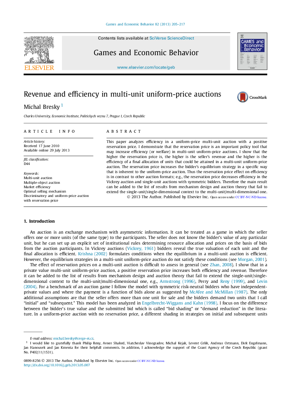 Revenue and efficiency in multi-unit uniform-price auctions