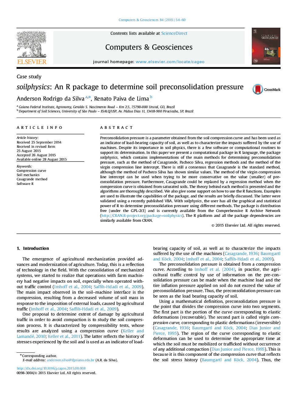 soilphysics: An R package to determine soil preconsolidation pressure