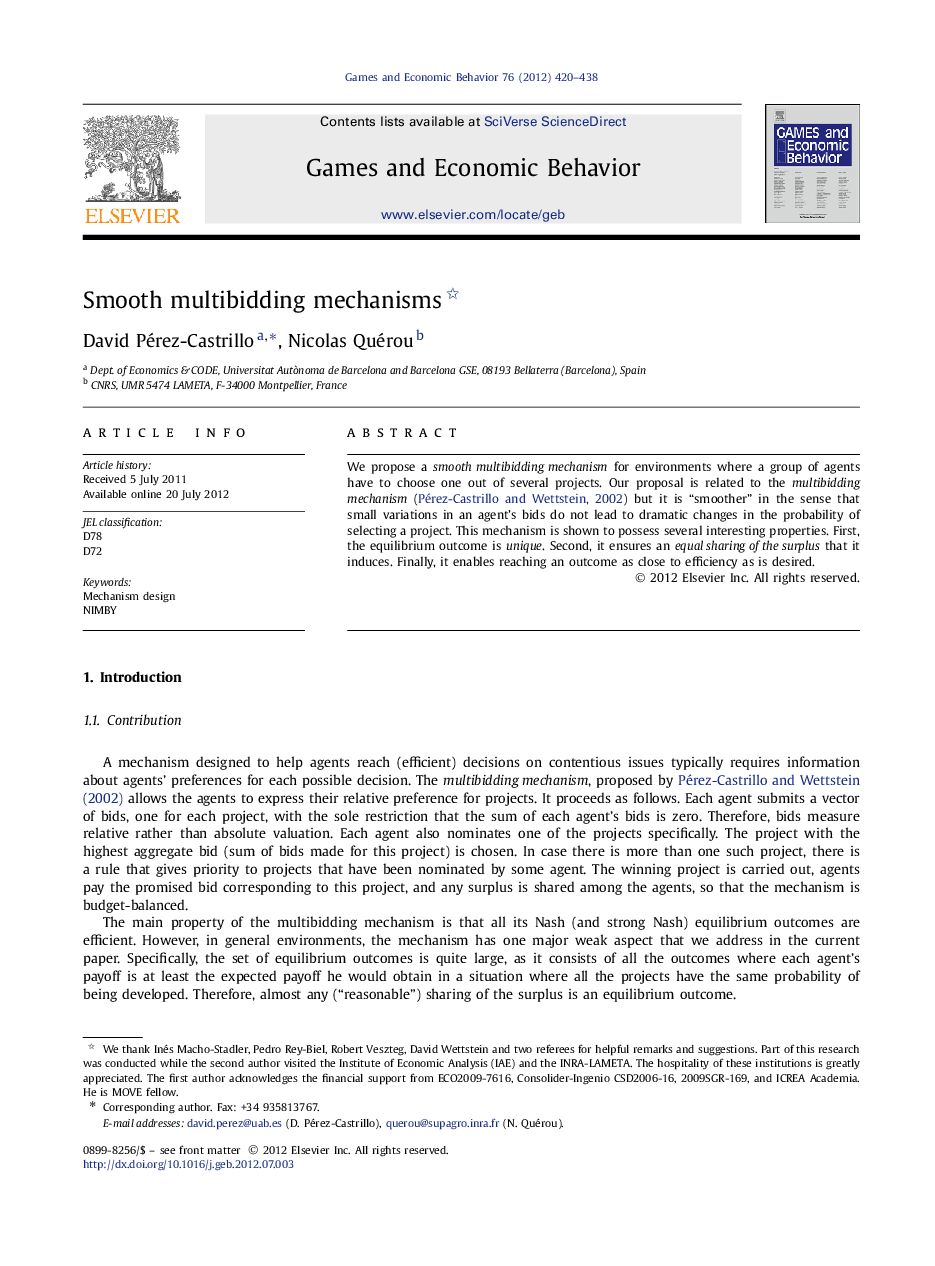 Smooth multibidding mechanisms