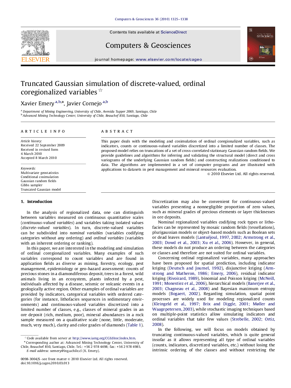 Truncated Gaussian simulation of discrete-valued, ordinal coregionalized variables 