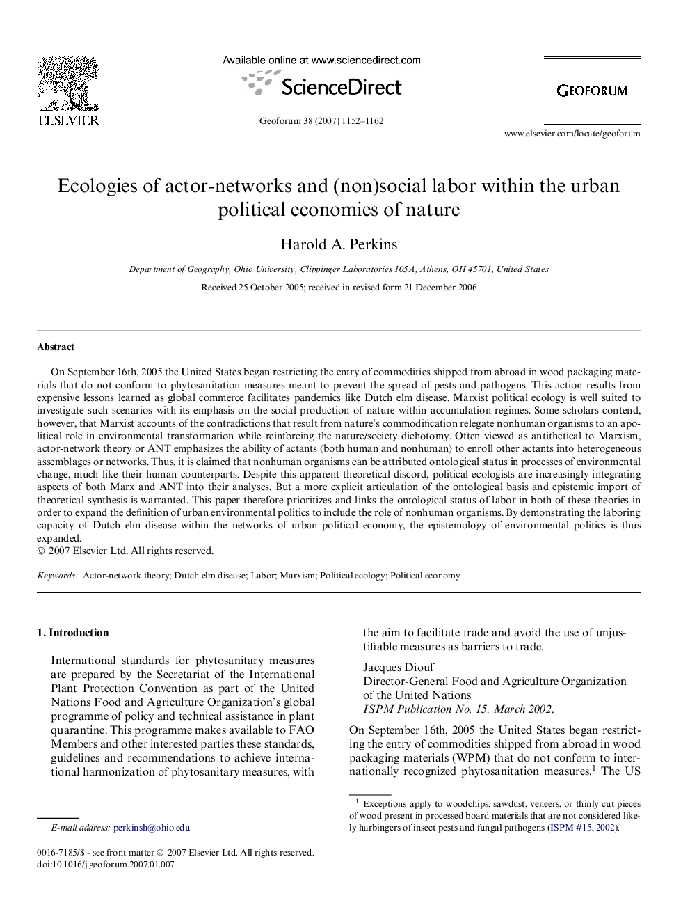 Ecologies of actor-networks and (non)social labor within the urban political economies of nature