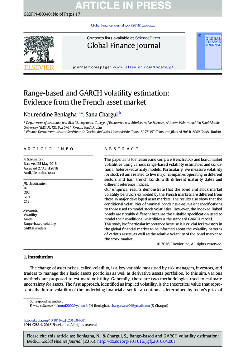 Range-based and GARCH volatility estimation: Evidence from the French asset market