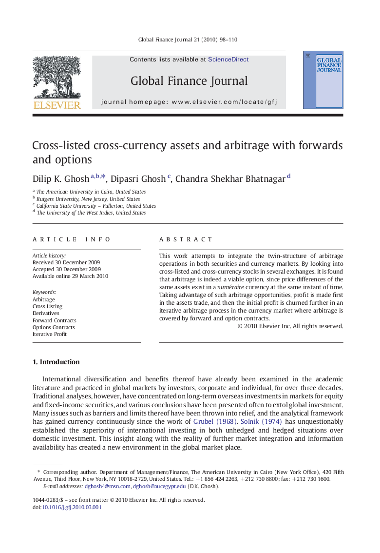 Cross-listed cross-currency assets and arbitrage with forwards and options