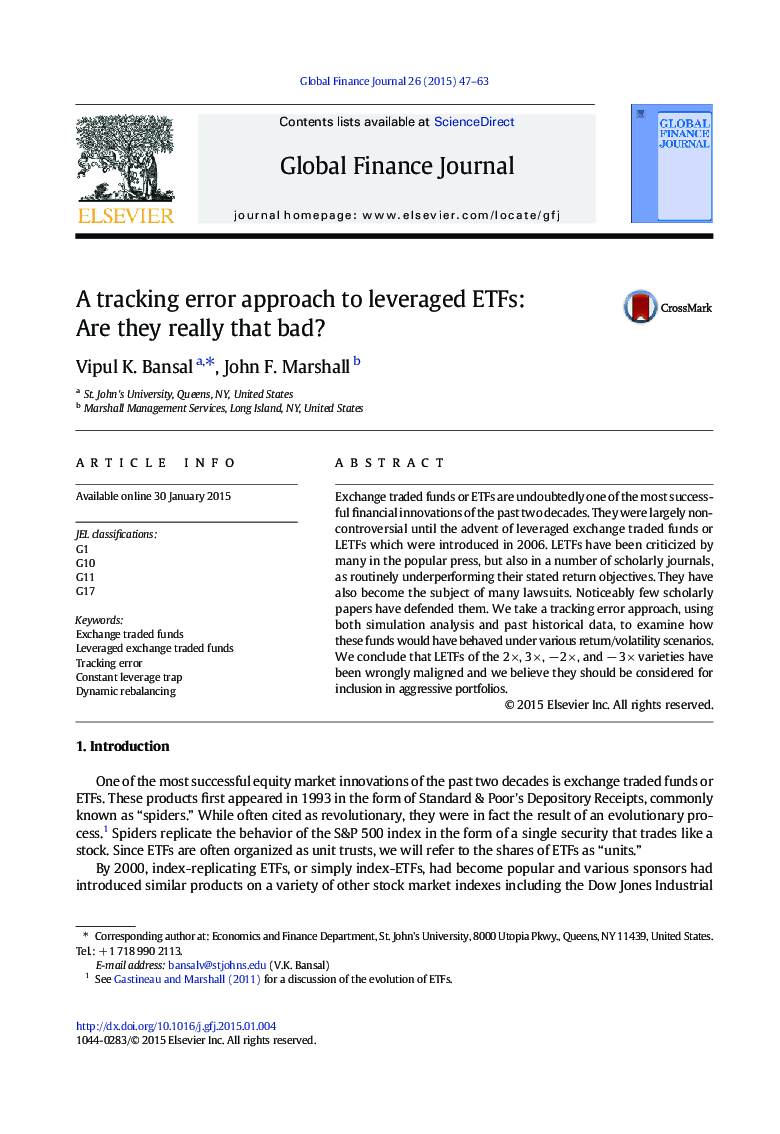 A tracking error approach to leveraged ETFs: Are they really that bad?