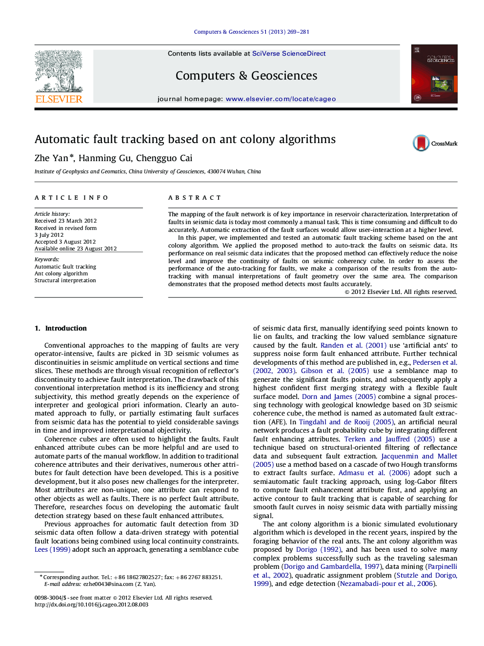 Automatic fault tracking based on ant colony algorithms
