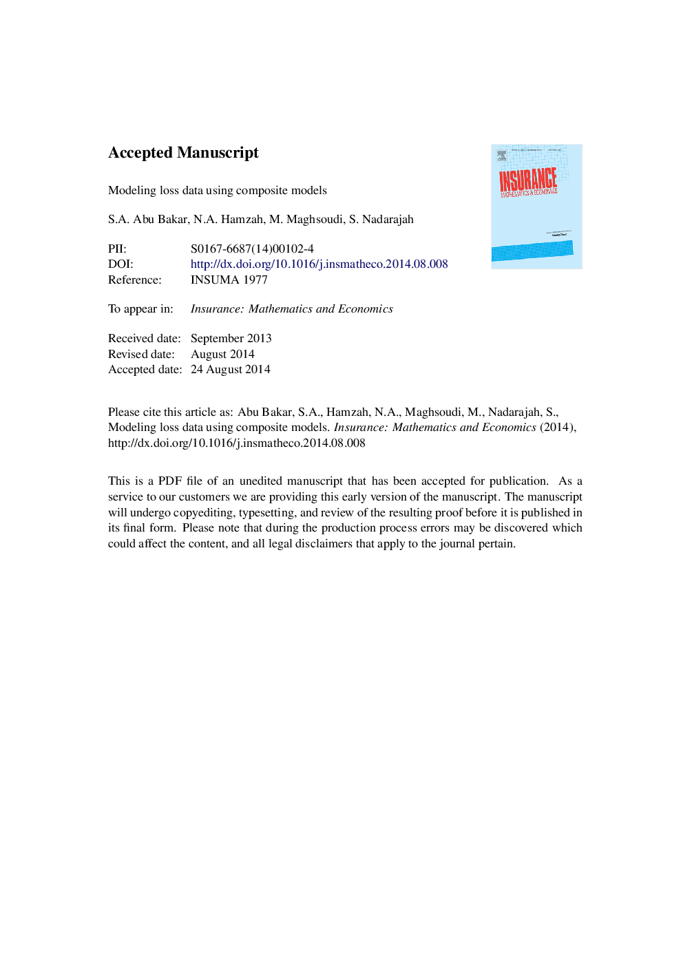 Modeling loss data using composite models