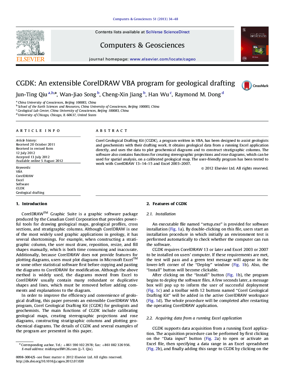 CGDK: An extensible CorelDRAW VBA program for geological drafting
