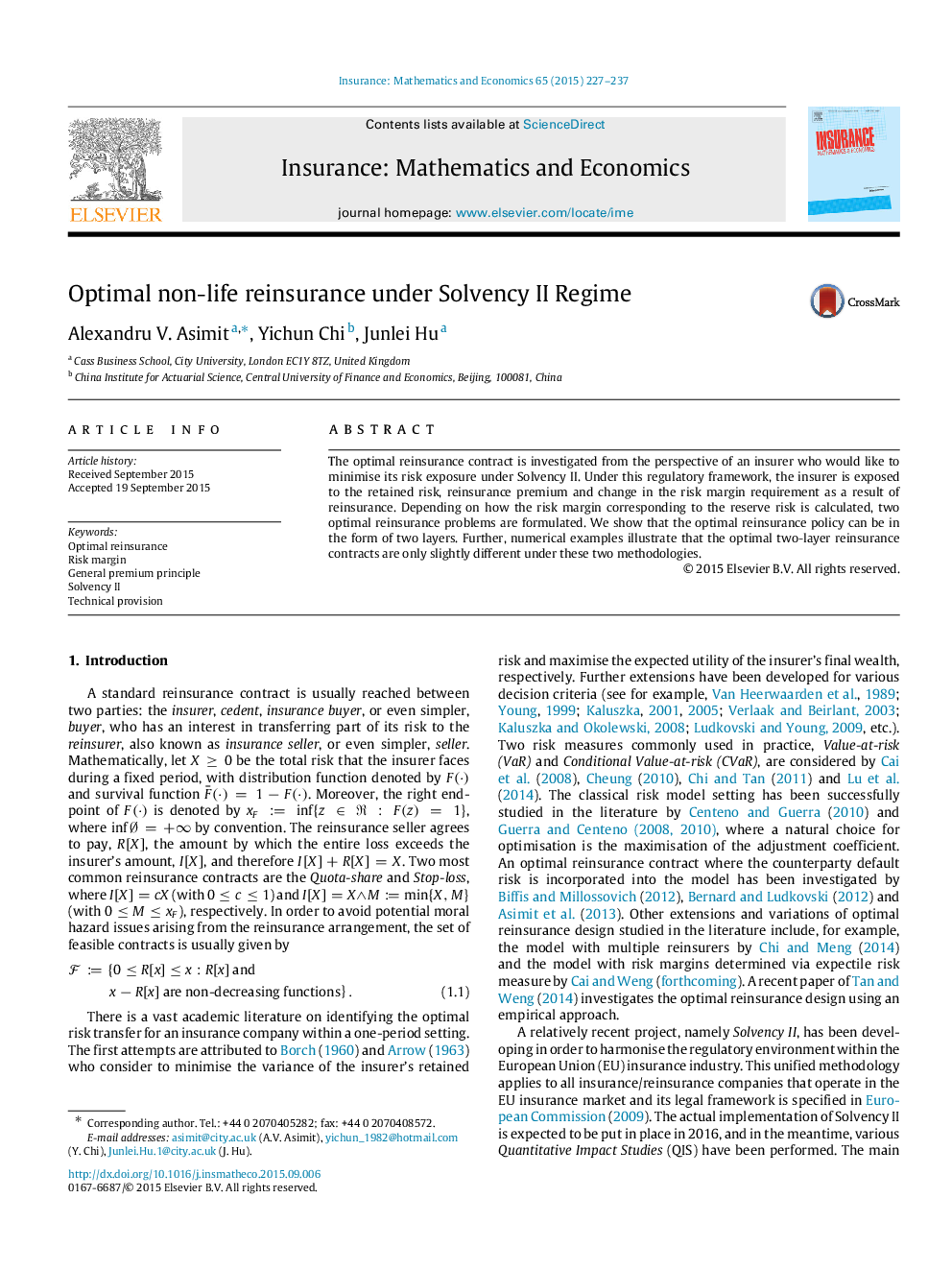 Optimal non-life reinsurance under Solvency II Regime