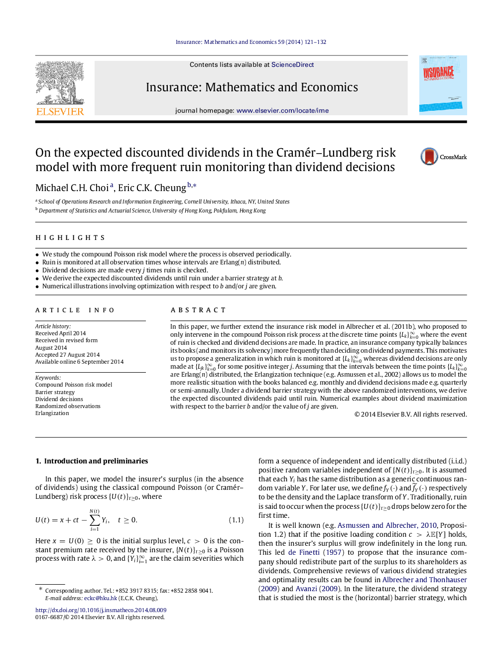 On the expected discounted dividends in the Cramér-Lundberg risk model with more frequent ruin monitoring than dividend decisions