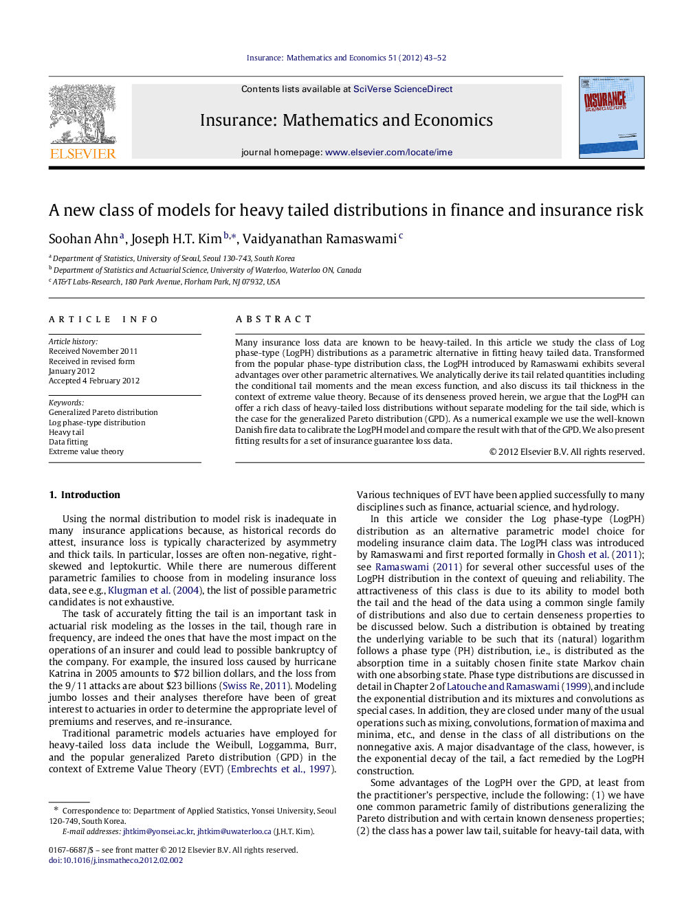 A new class of models for heavy tailed distributions in finance and insurance risk