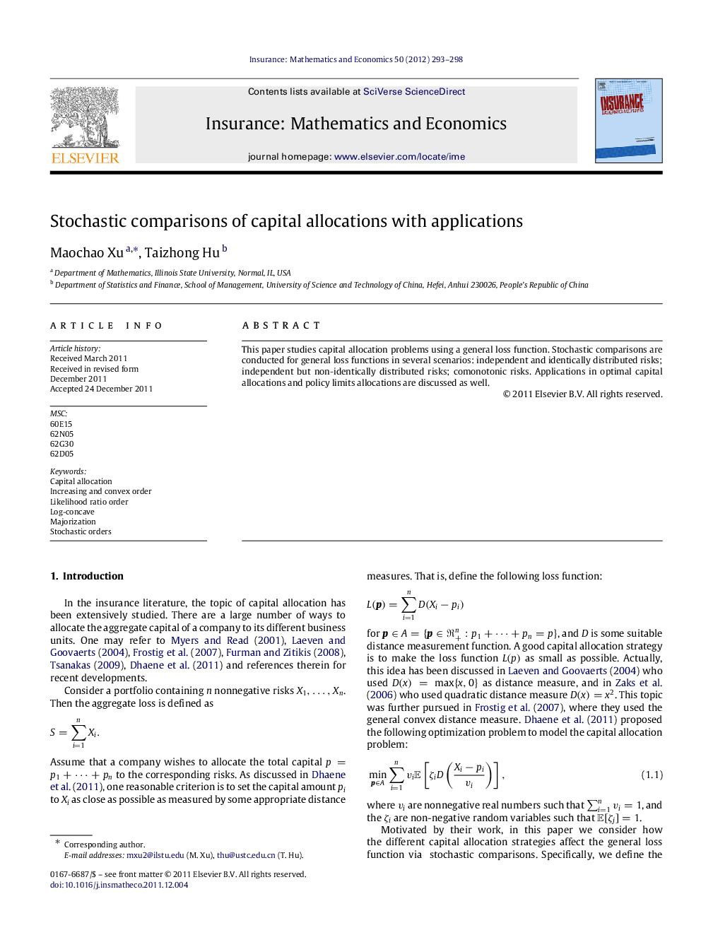 Stochastic comparisons of capital allocations with applications