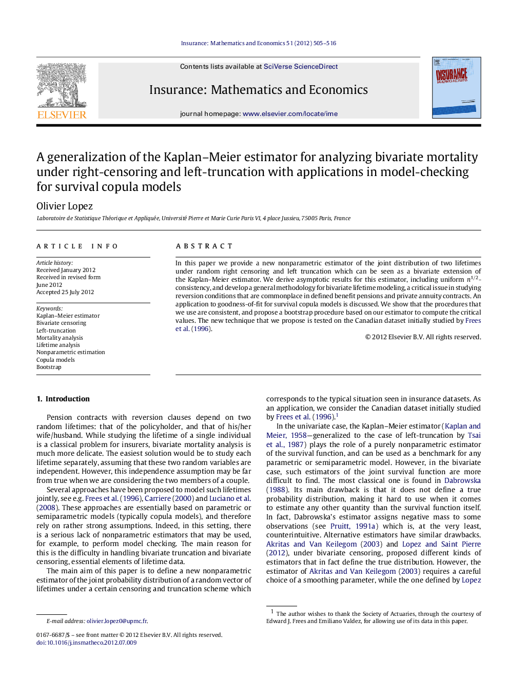 A generalization of the Kaplan-Meier estimator for analyzing bivariate mortality under right-censoring and left-truncation with applications in model-checking for survival copula models