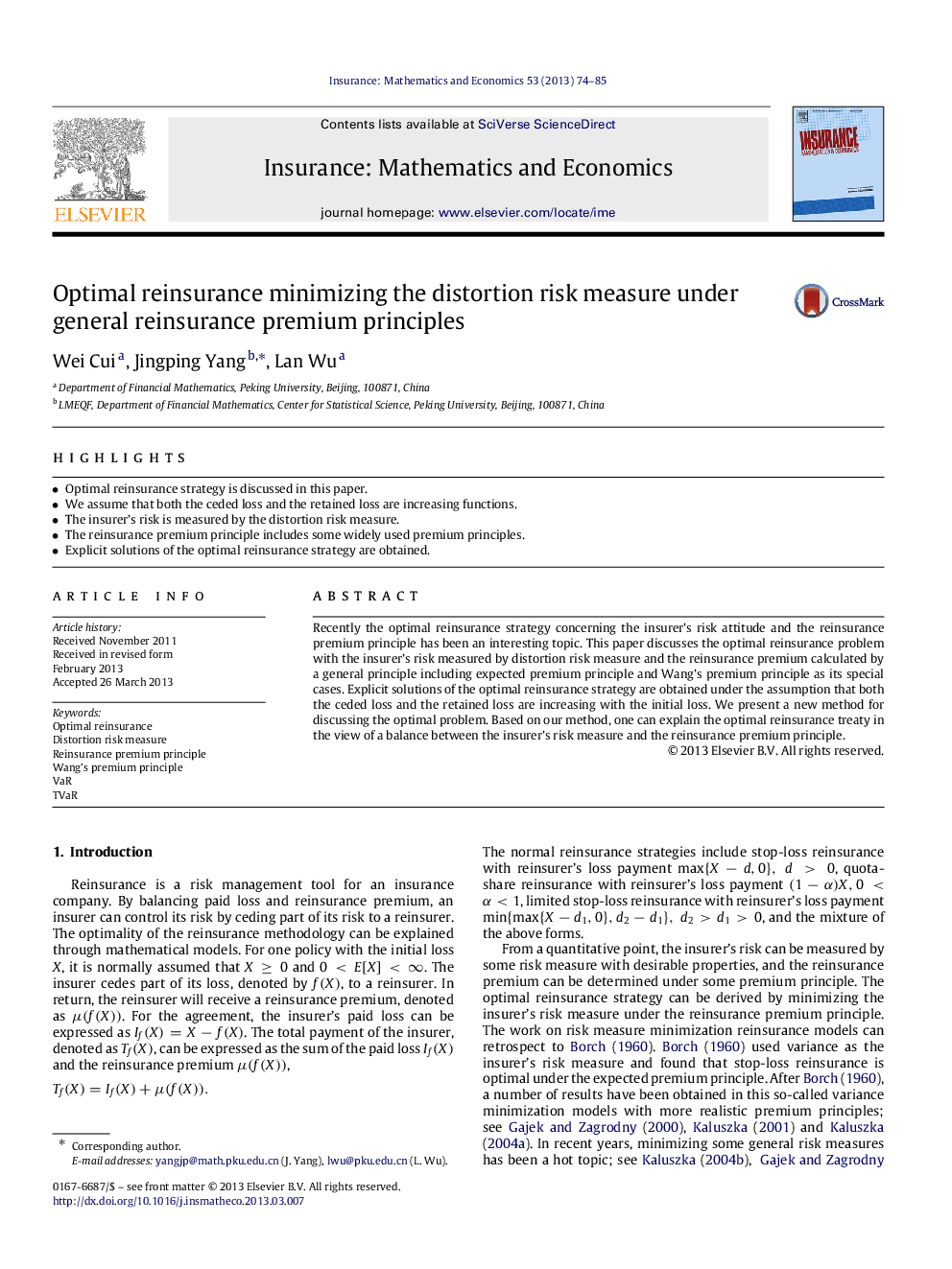 Optimal reinsurance minimizing the distortion risk measure under general reinsurance premium principles