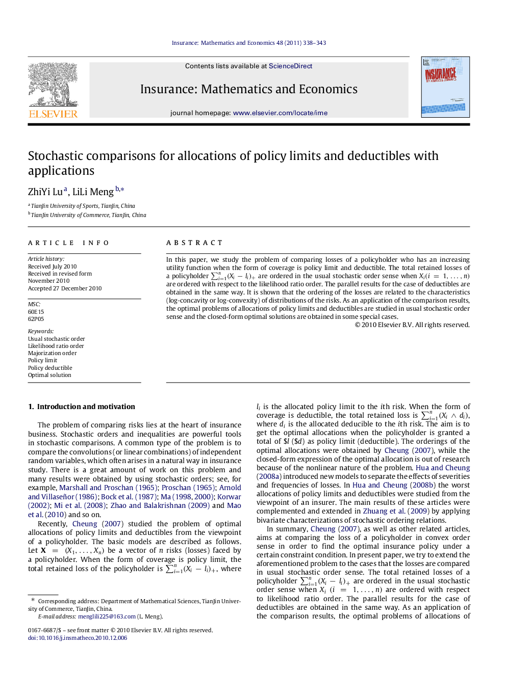 Stochastic comparisons for allocations of policy limits and deductibles with applications