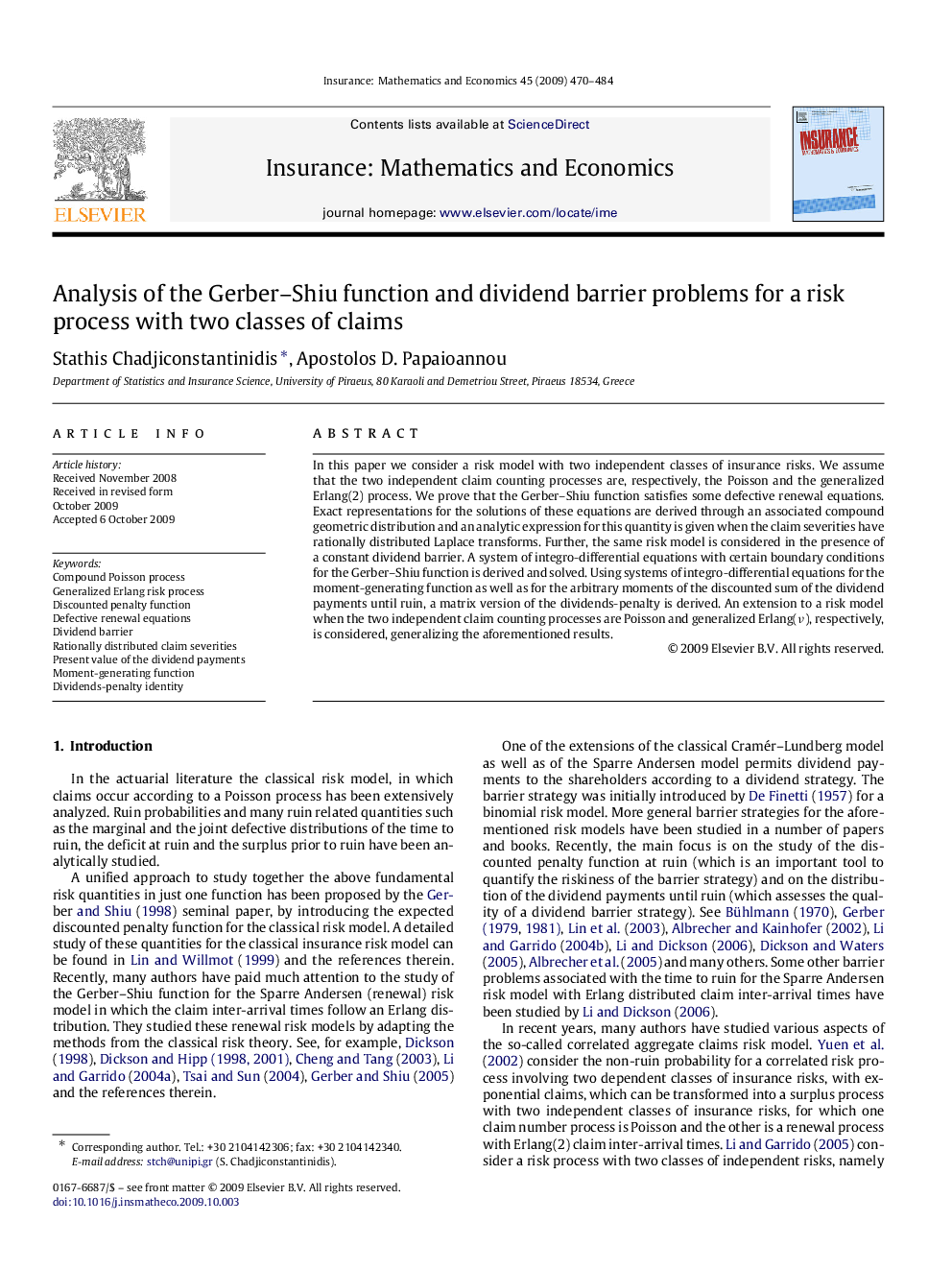 Analysis of the Gerber-Shiu function and dividend barrier problems for a risk process with two classes of claims