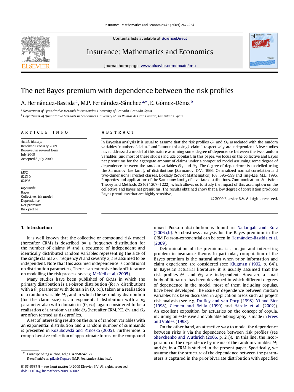 The net Bayes premium with dependence between the risk profiles