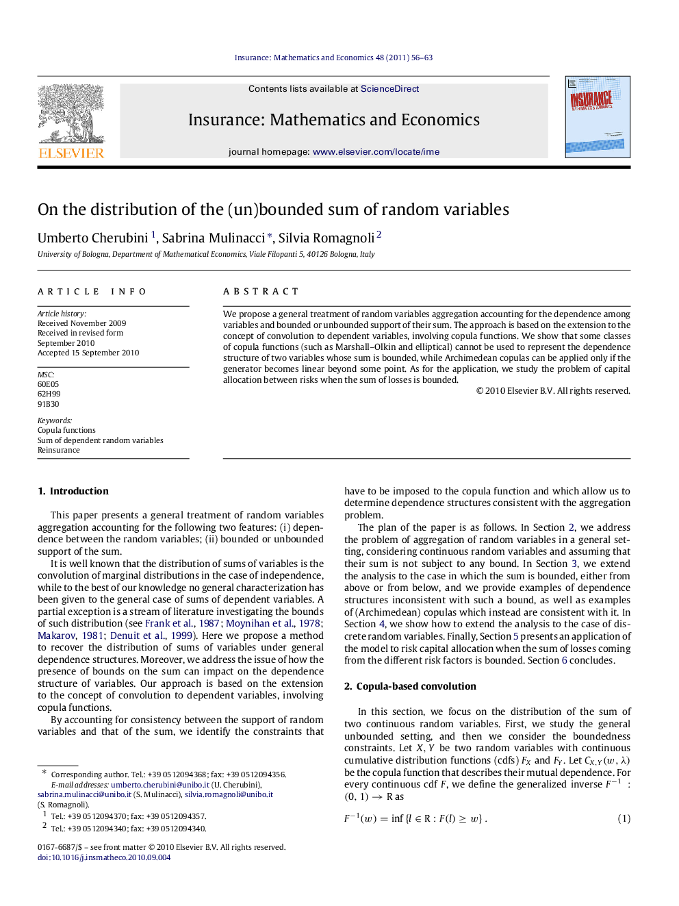 On the distribution of the (un)bounded sum of random variables