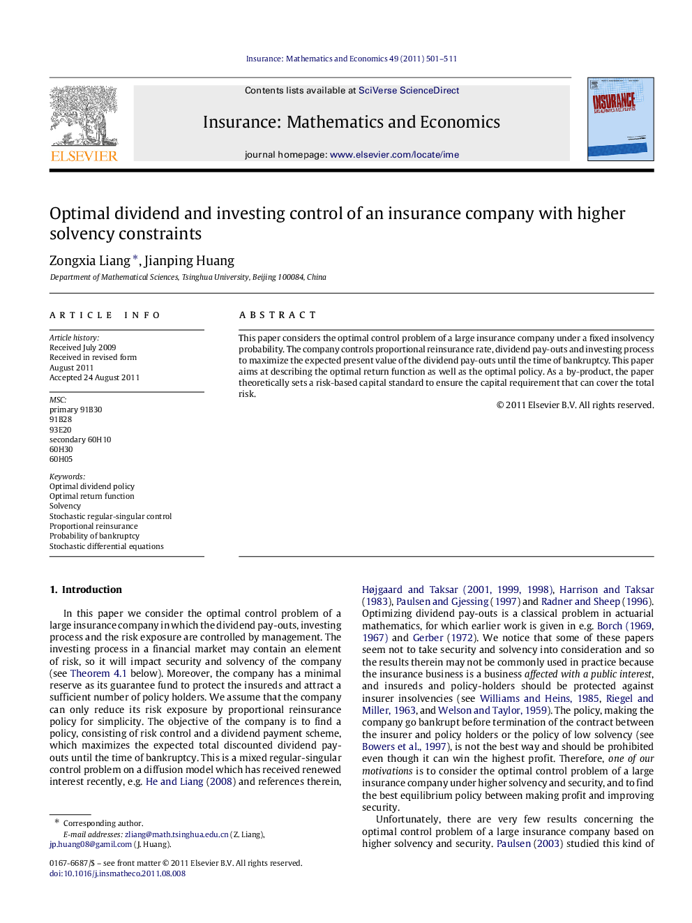 Optimal dividend and investing control of an insurance company with higher solvency constraints