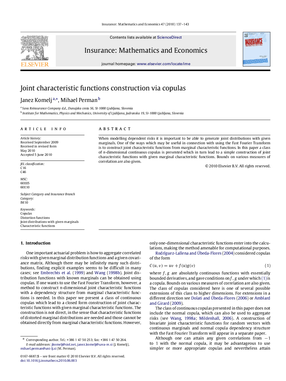 Joint characteristic functions construction via copulas