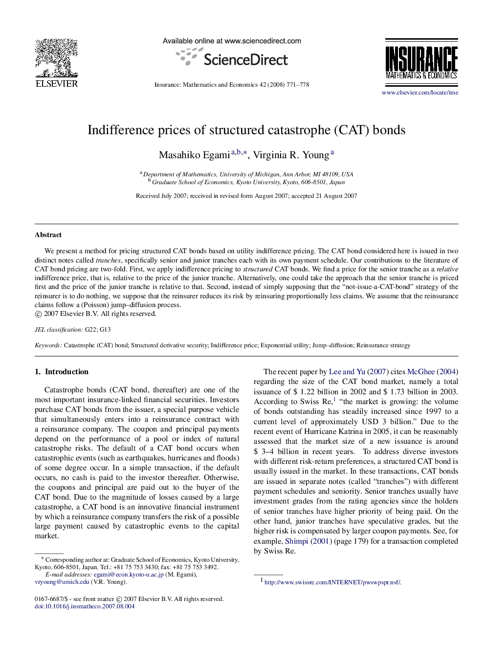 Indifference prices of structured catastrophe (CAT) bonds