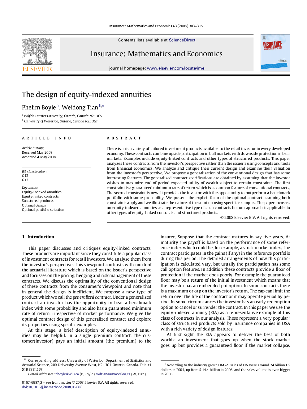 The design of equity-indexed annuities