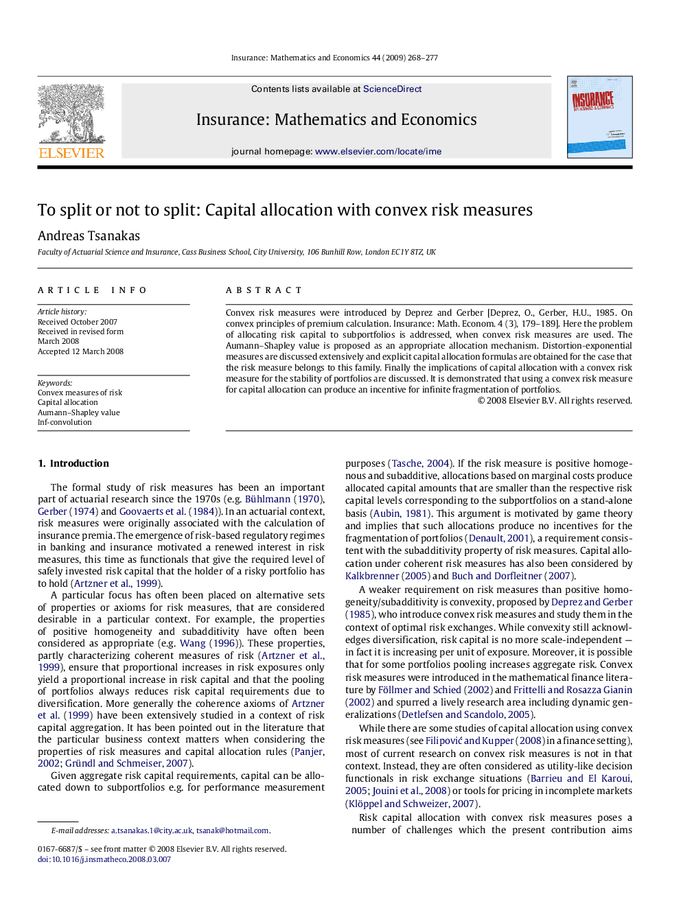 To split or not to split: Capital allocation with convex risk measures