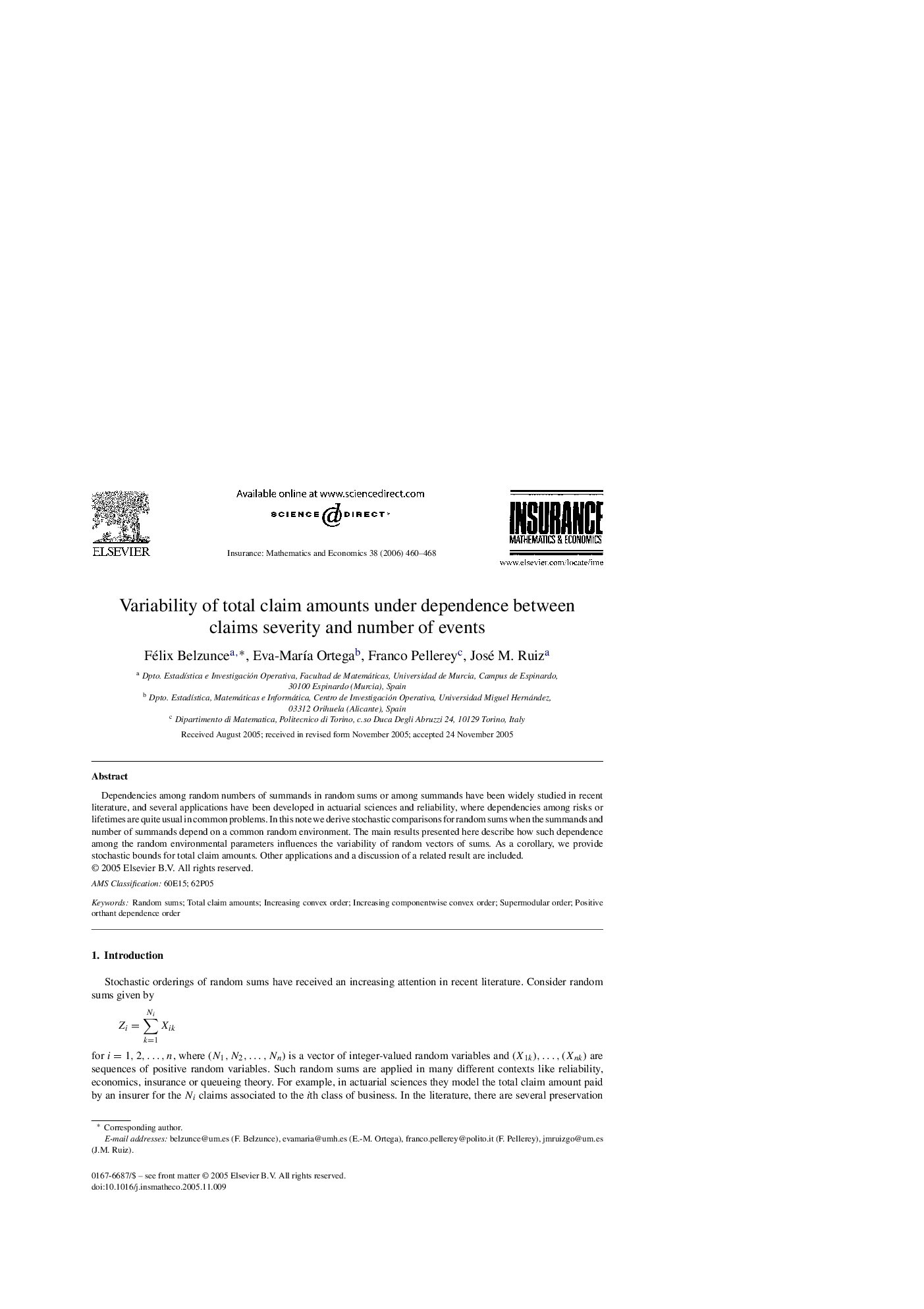 Variability of total claim amounts under dependence between claims severity and number of events