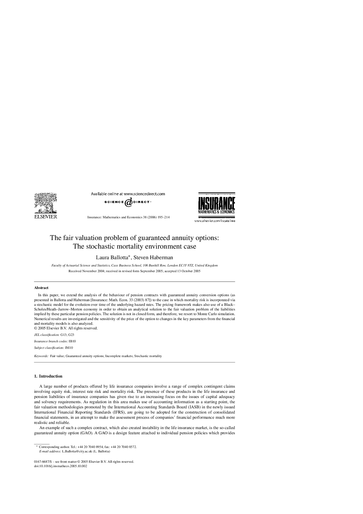 The fair valuation problem of guaranteed annuity options: The stochastic mortality environment case