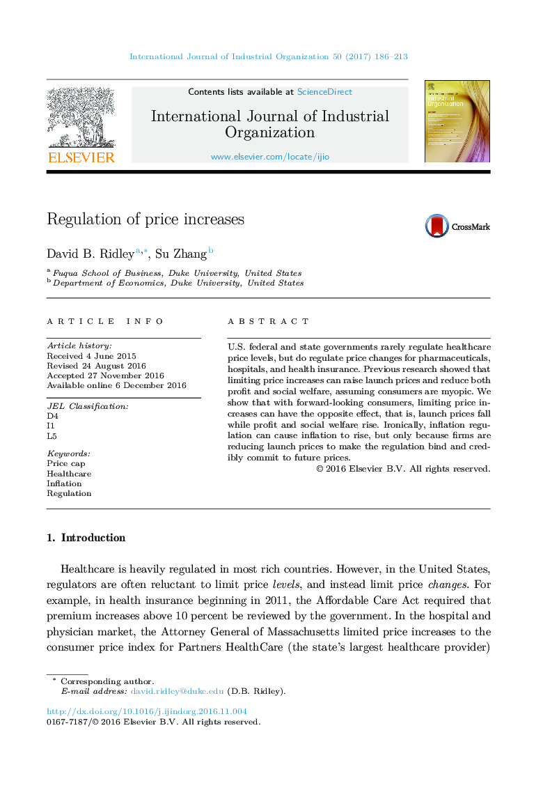 Regulation of price increases