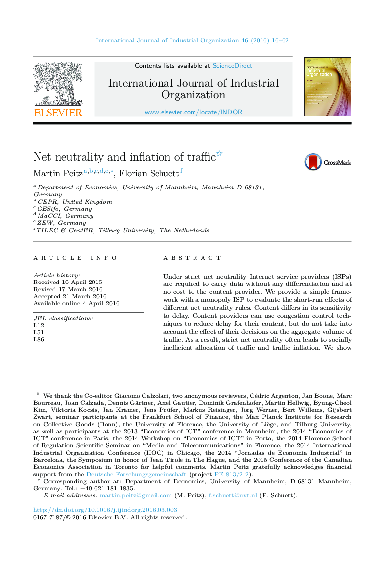 Net neutrality and inflation of traffic