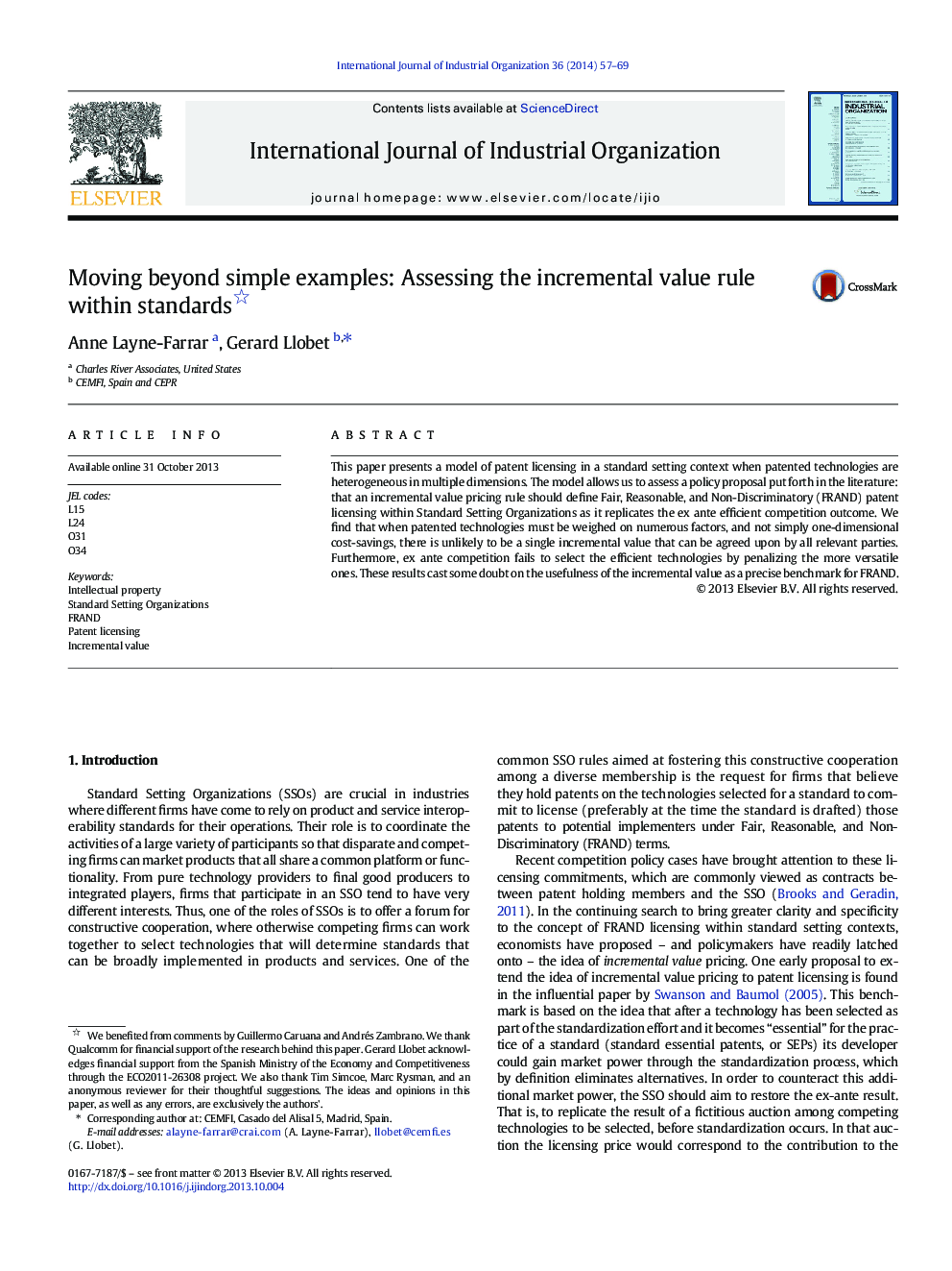 Moving beyond simple examples: Assessing the incremental value rule within standards