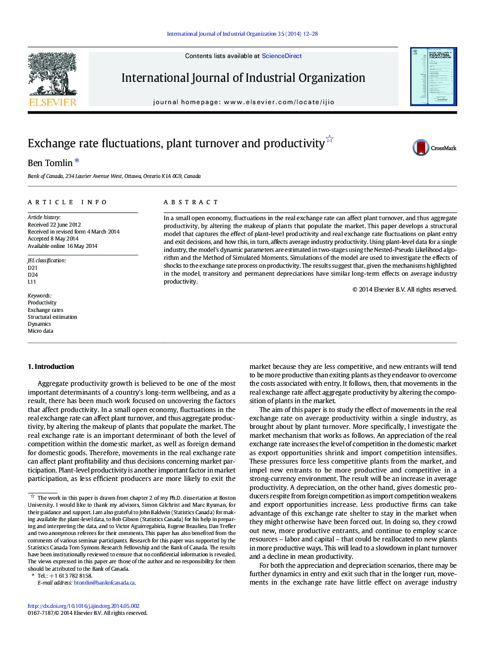 Exchange rate fluctuations, plant turnover and productivity