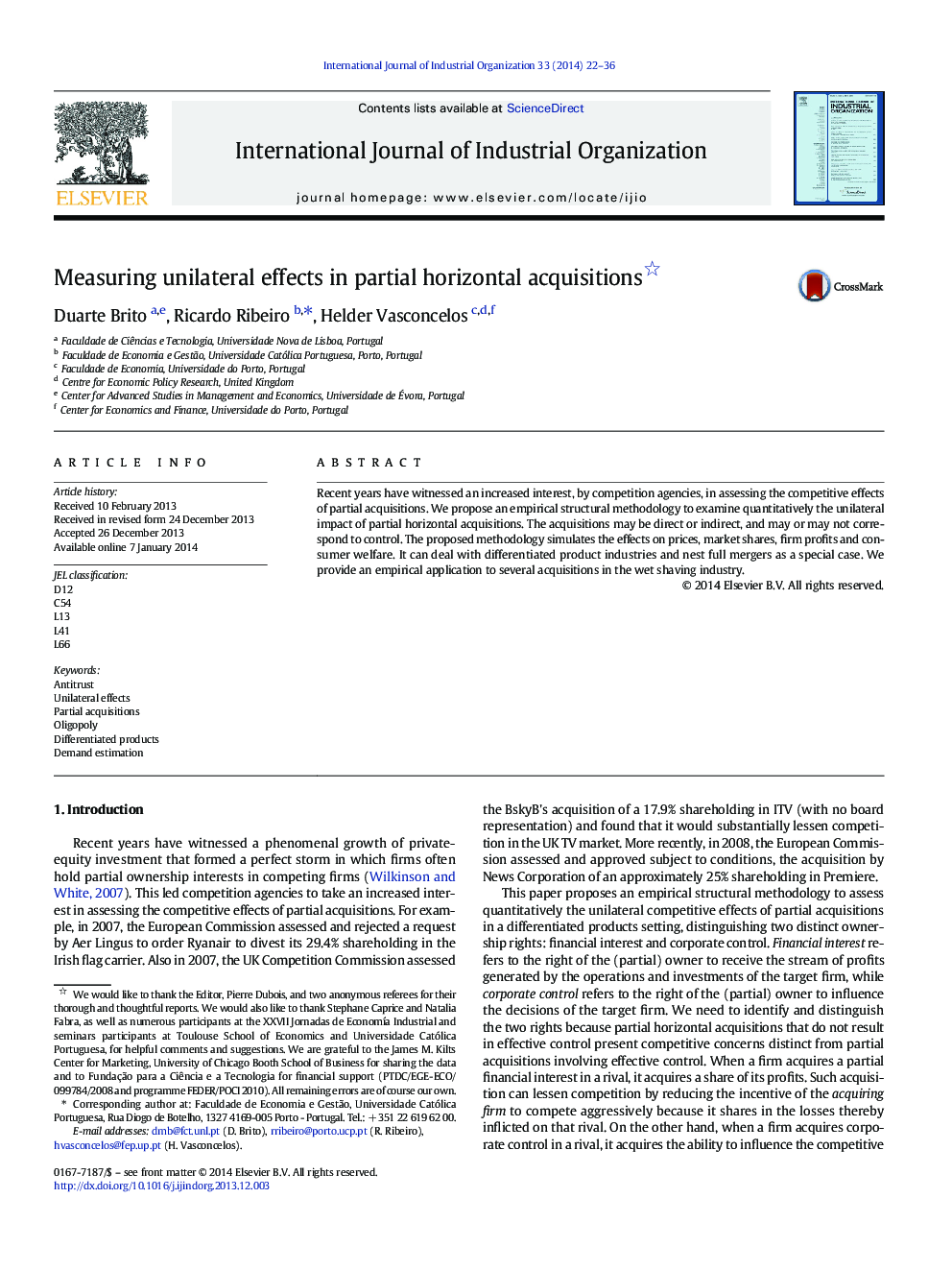 Measuring unilateral effects in partial horizontal acquisitions