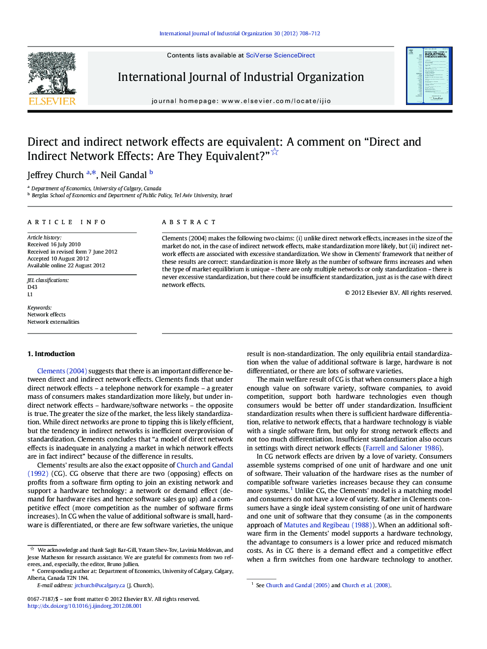 Direct and indirect network effects are equivalent: A comment on “Direct and Indirect Network Effects: Are They Equivalent?”