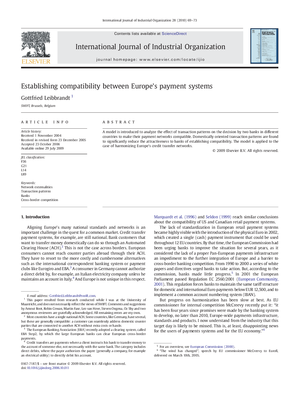 Establishing compatibility between Europe's payment systems