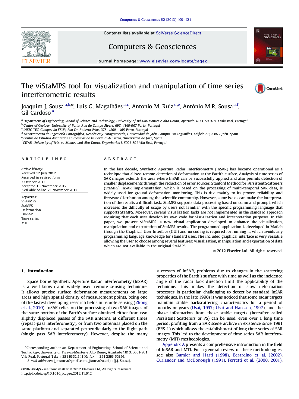 The viStaMPS tool for visualization and manipulation of time series interferometric results