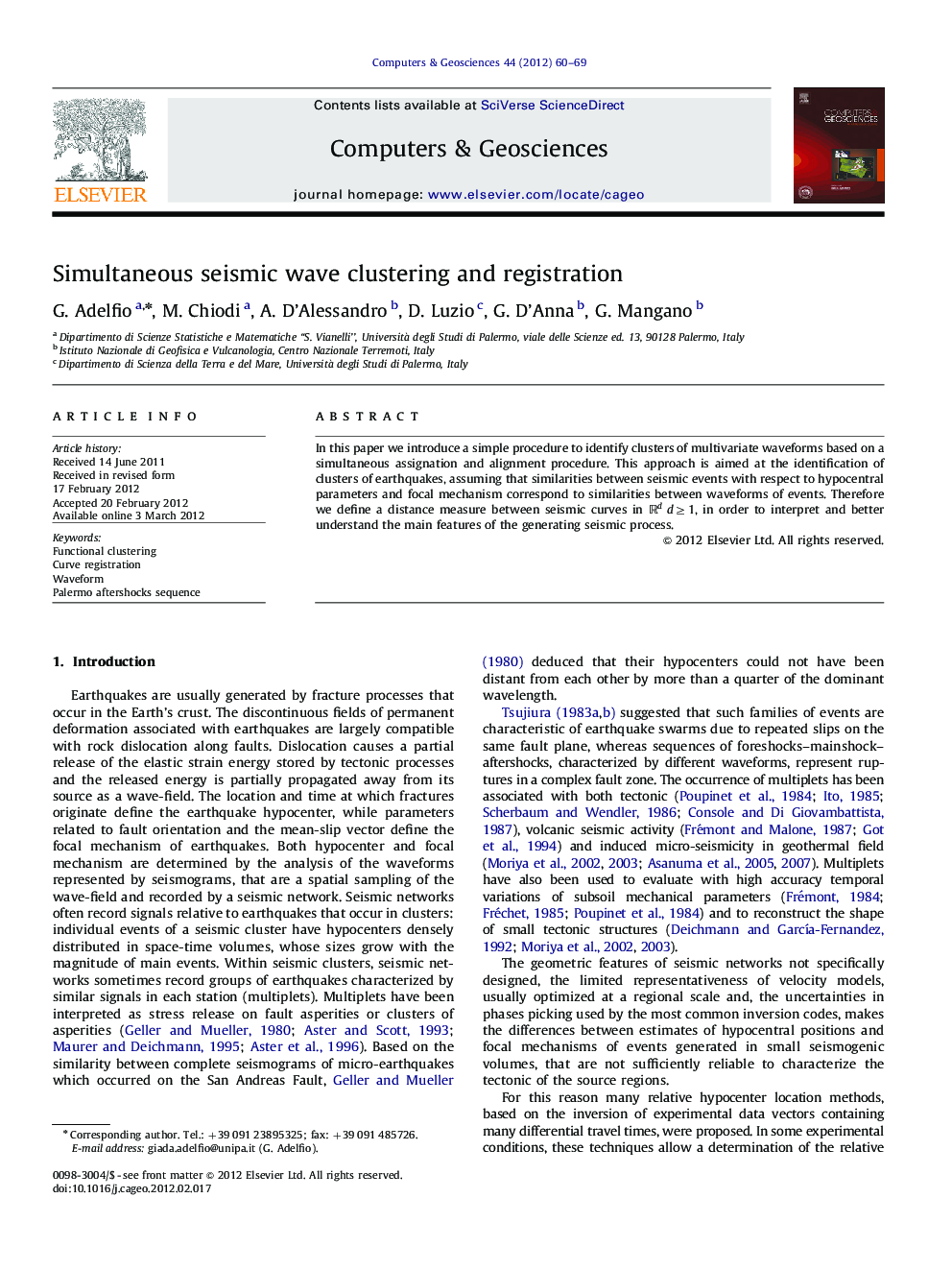 Simultaneous seismic wave clustering and registration