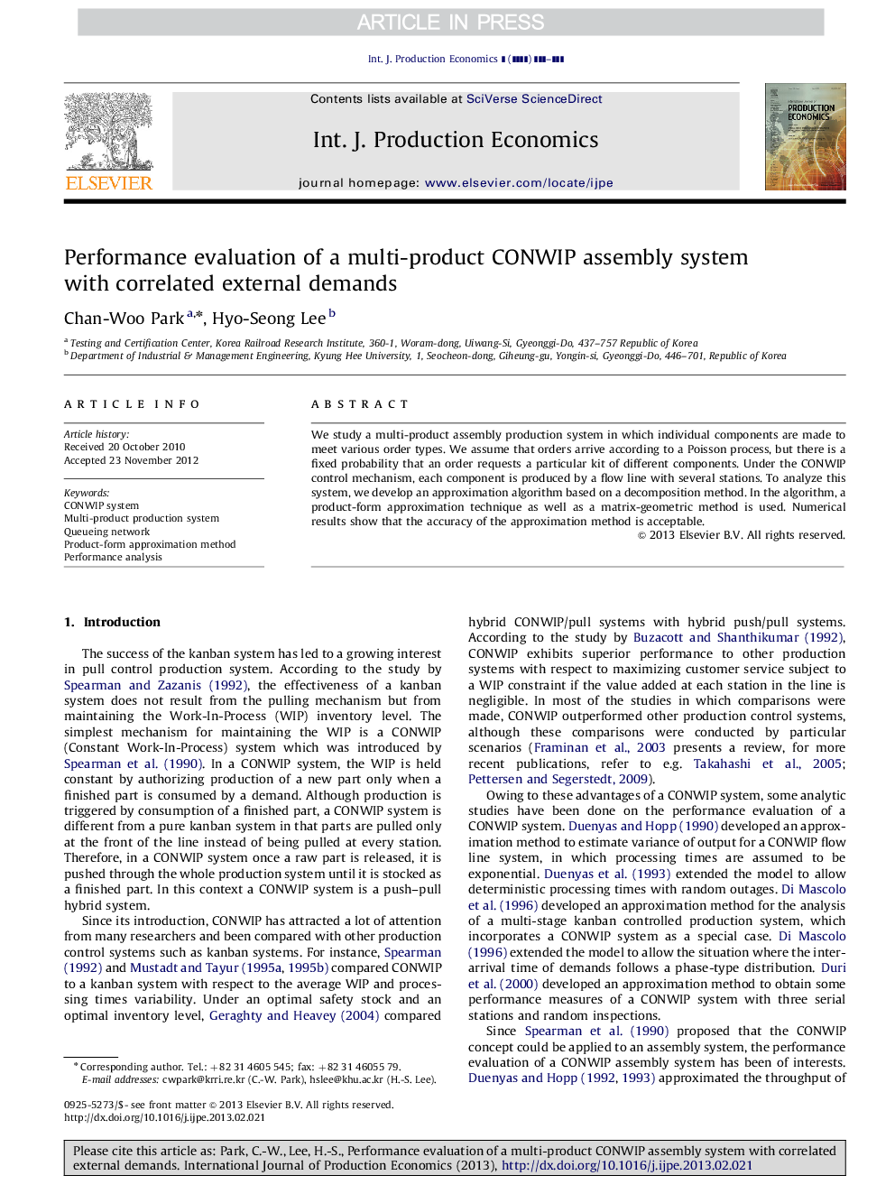 Performance evaluation of a multi-product CONWIP assembly system with correlated external demands