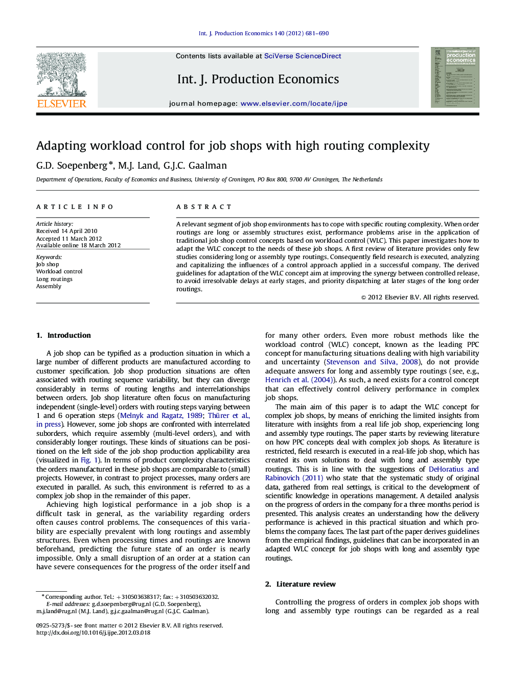 Adapting workload control for job shops with high routing complexity