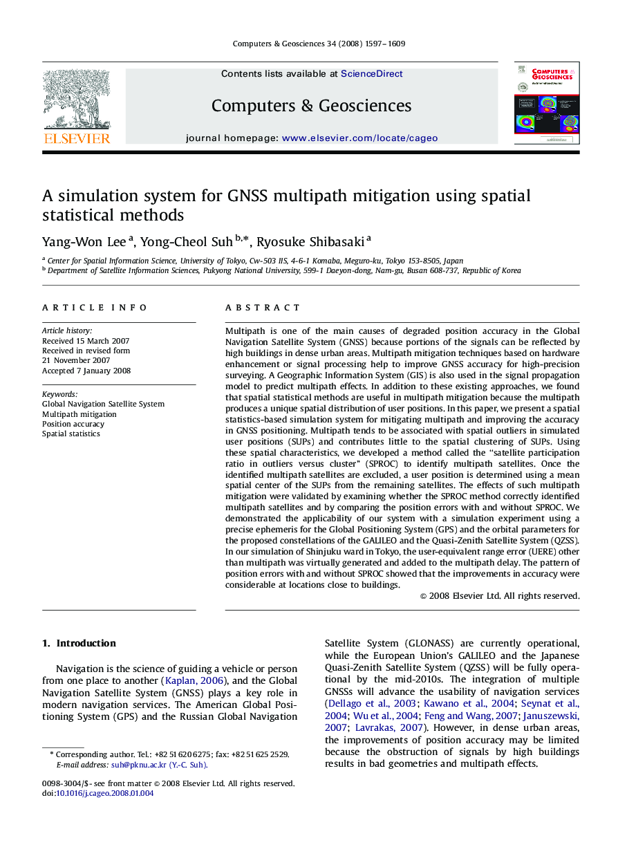 A simulation system for GNSS multipath mitigation using spatial statistical methods