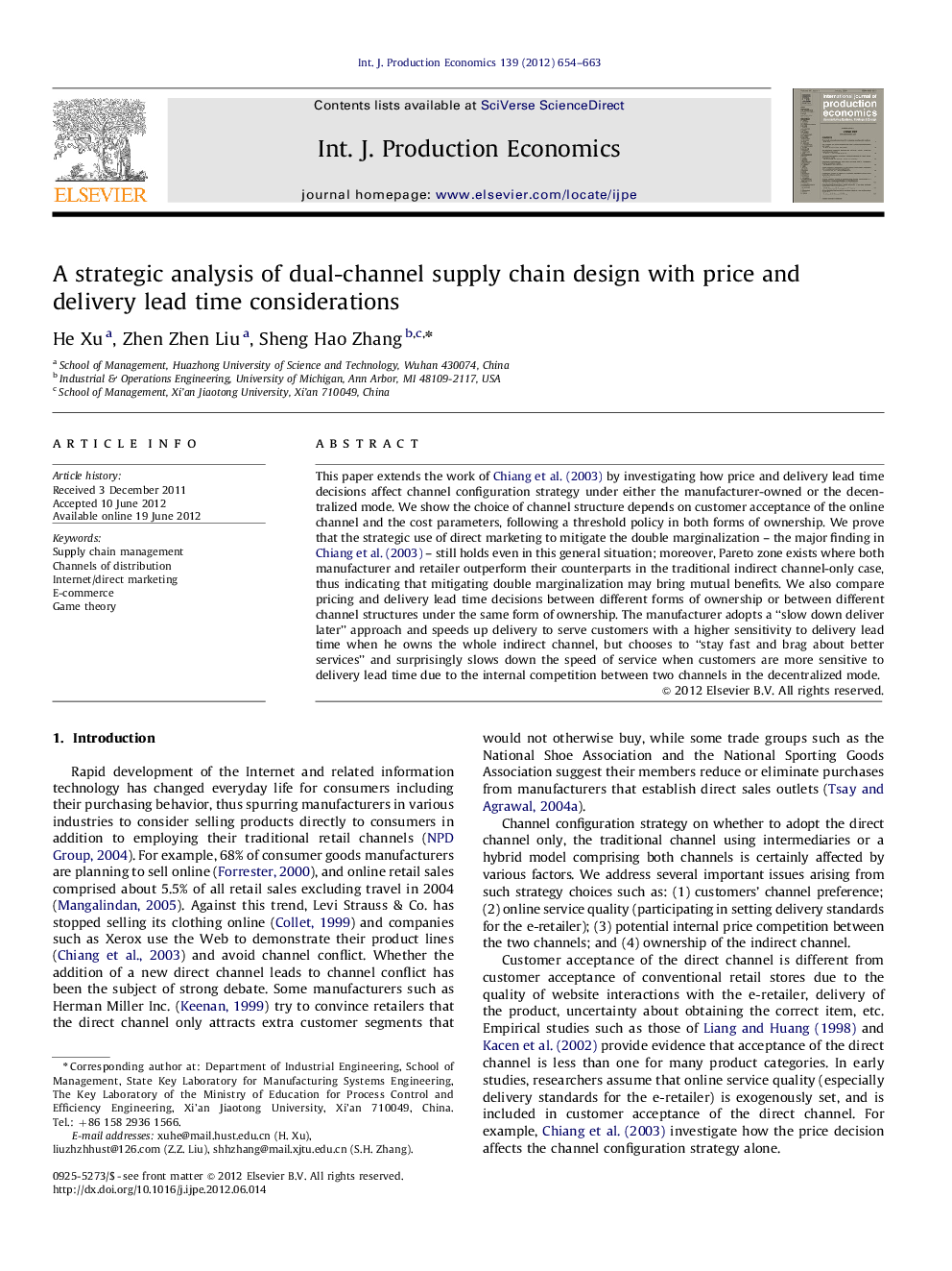 A strategic analysis of dual-channel supply chain design with price and delivery lead time considerations