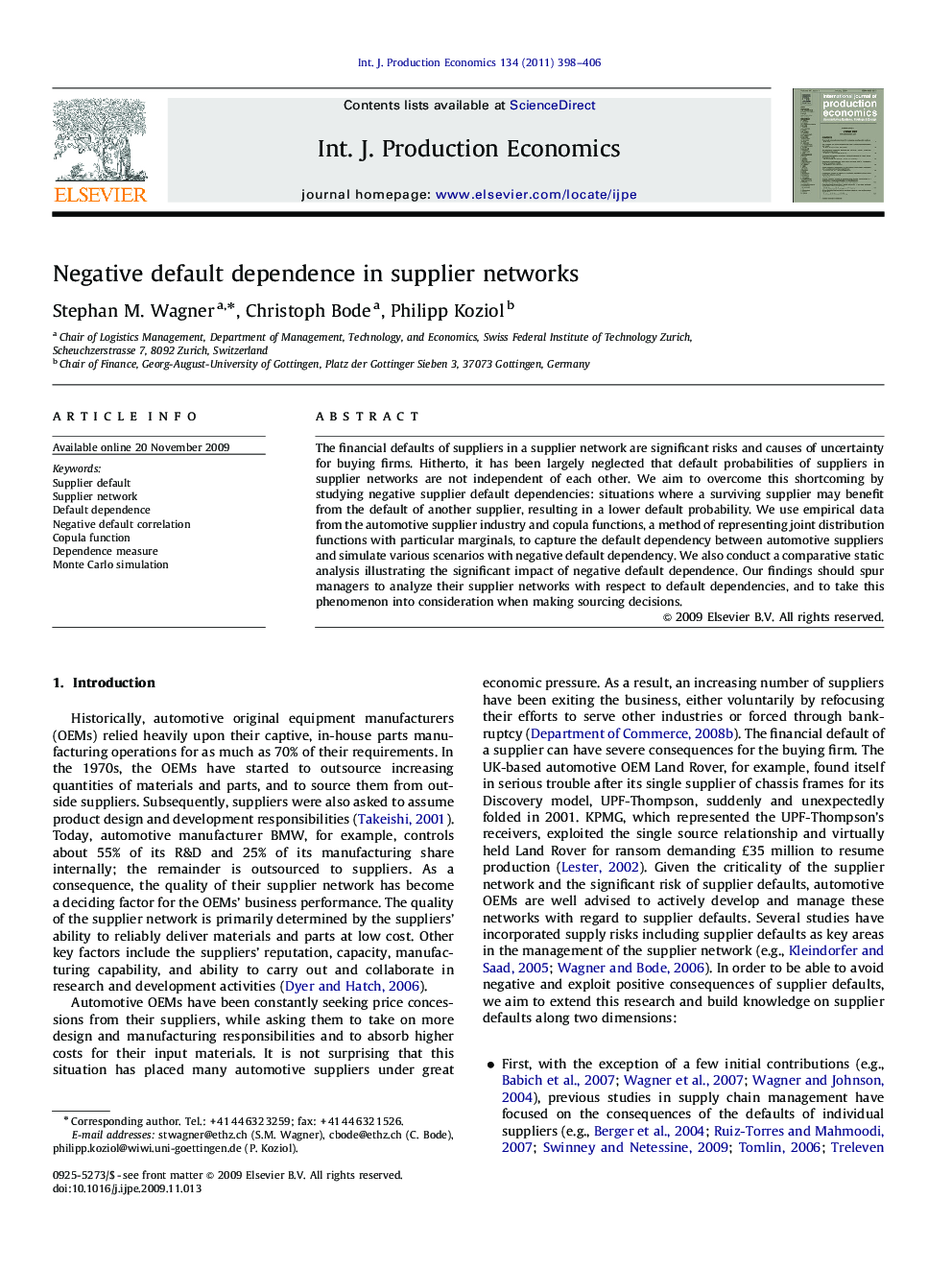 Negative default dependence in supplier networks