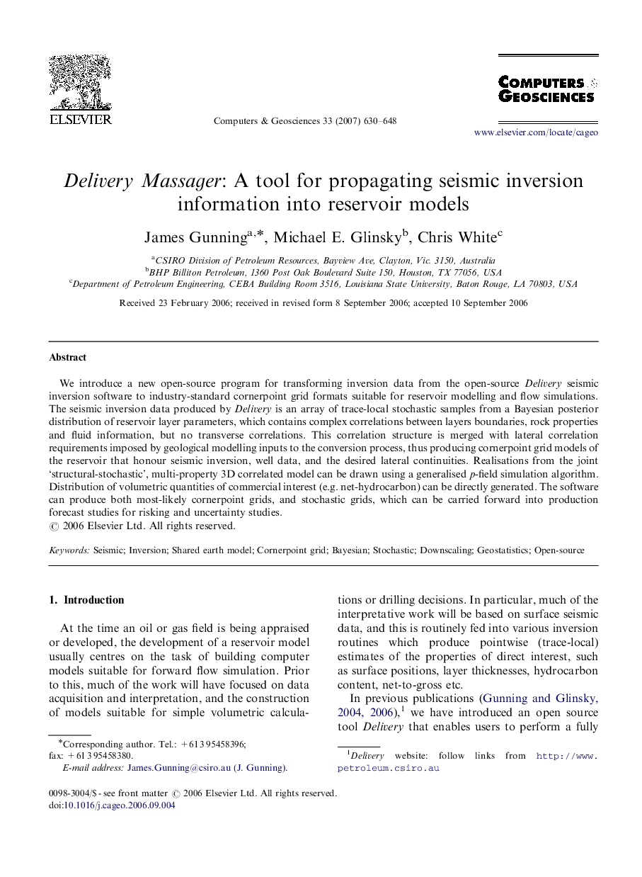 Delivery Massager: A tool for propagating seismic inversion information into reservoir models