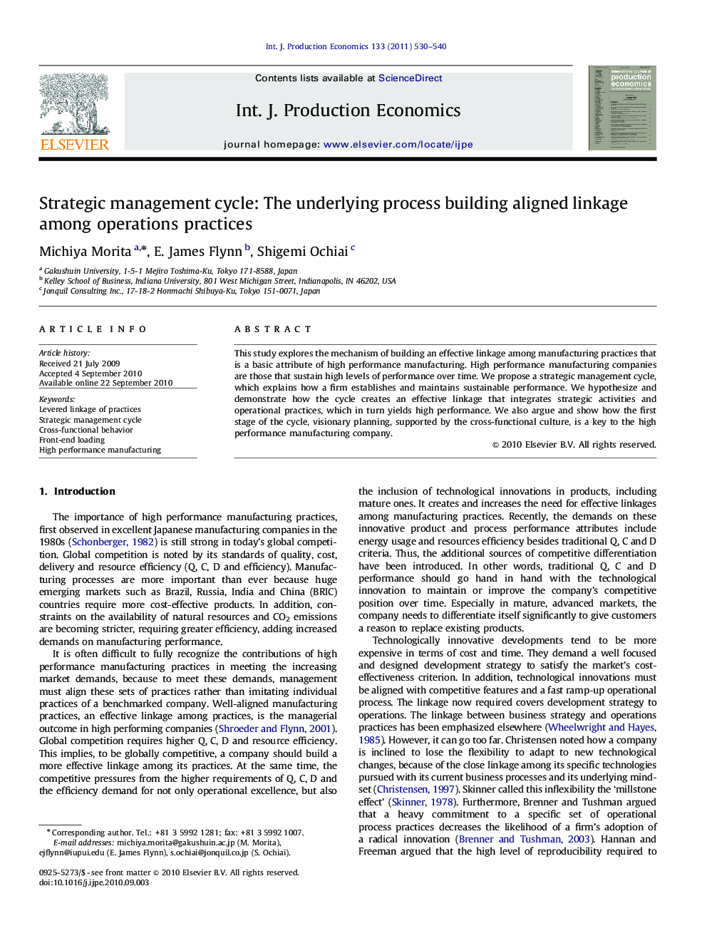 عکس صفحه اول مقاله: Strategic management cycle: The underlying process building aligned linkage among operations practices Strategic management cycle: The underlying process building aligned linkage among operations practices