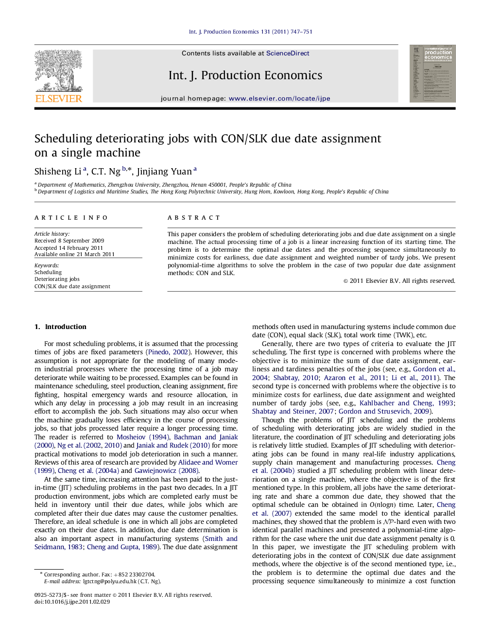 Scheduling deteriorating jobs with CON/SLK due date assignment on a single machine