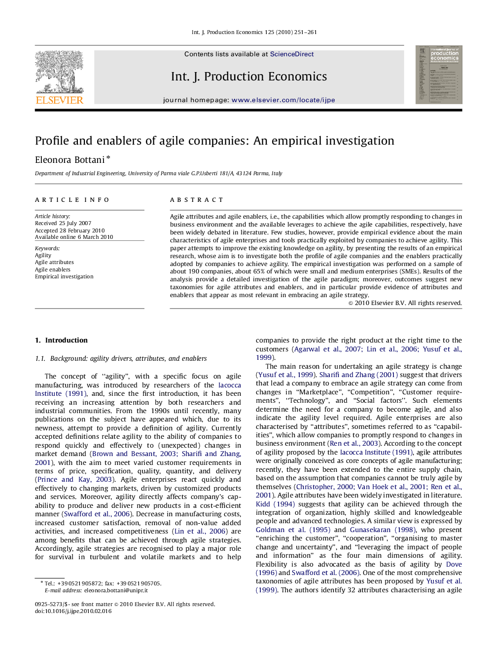 Profile and enablers of agile companies: An empirical investigation