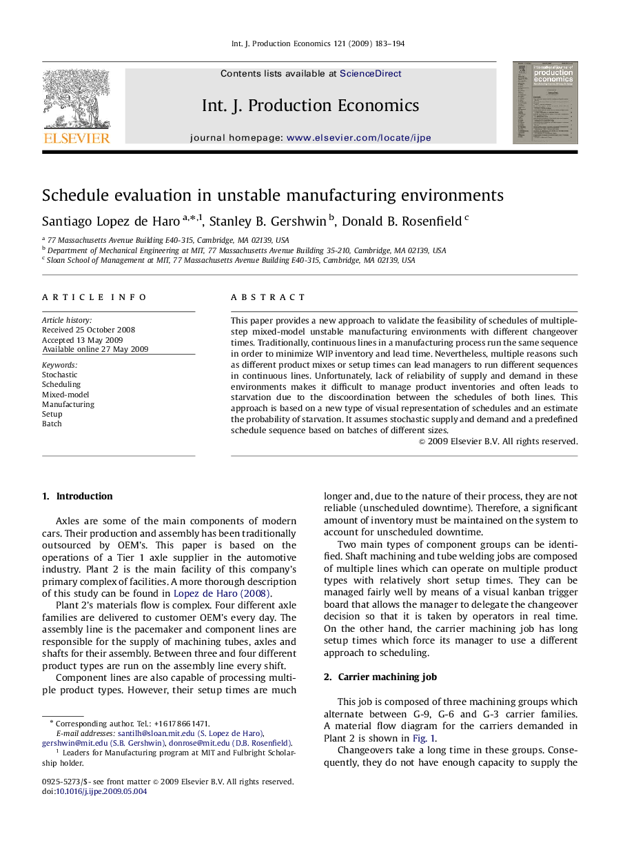 Schedule evaluation in unstable manufacturing environments