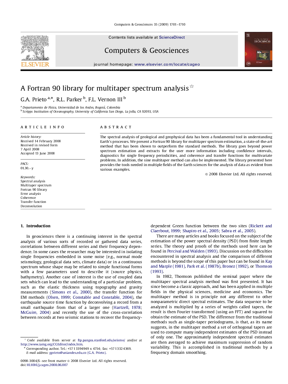 A Fortran 90 library for multitaper spectrum analysis 